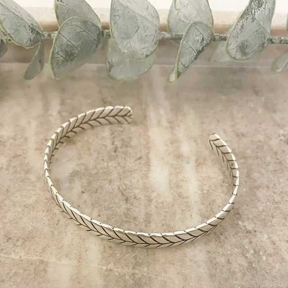 925 Sterling Silver Cuff Bracelet Silver Bangle Open Cuff Bracelet - Picture 4 of 6